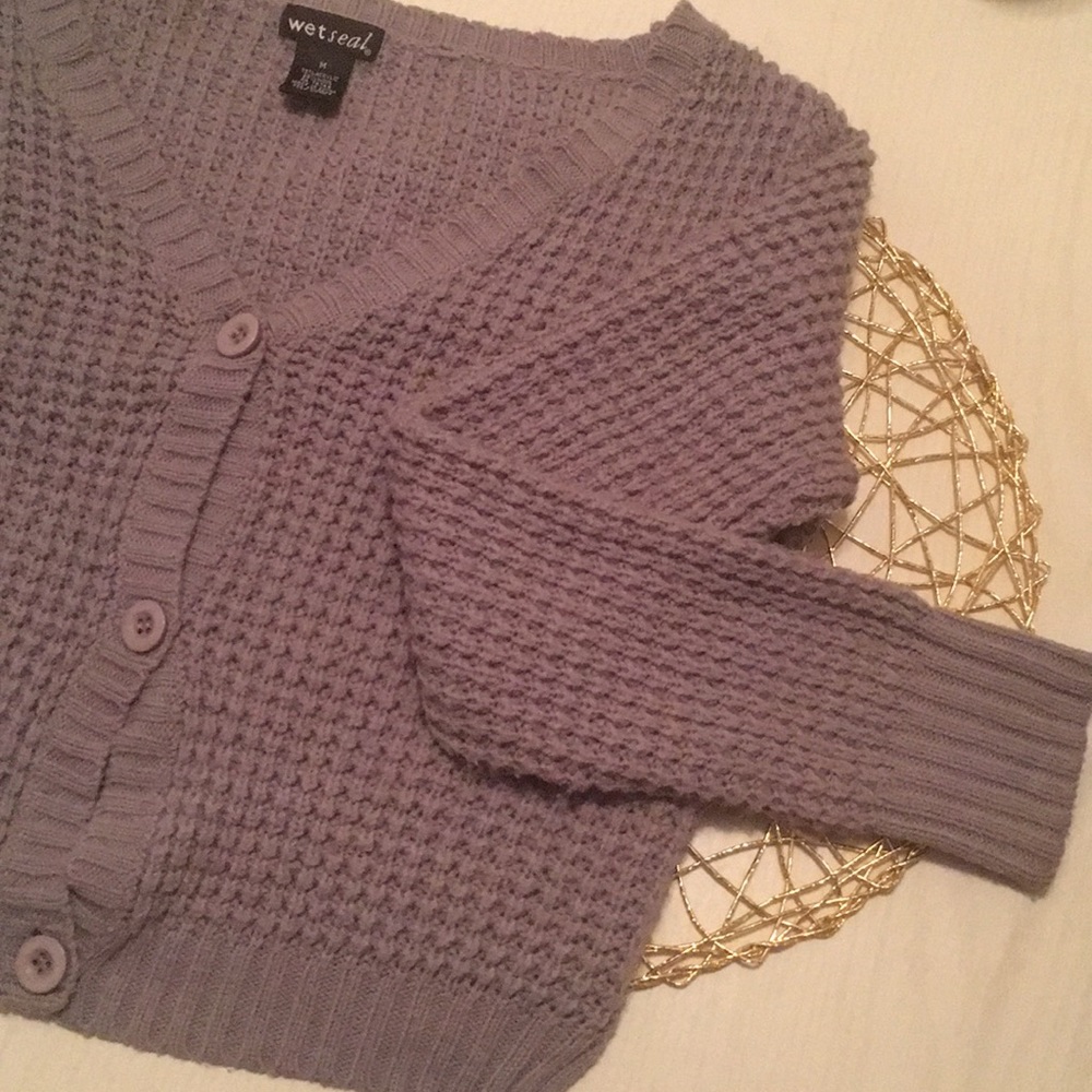 Knitted gray cardigan